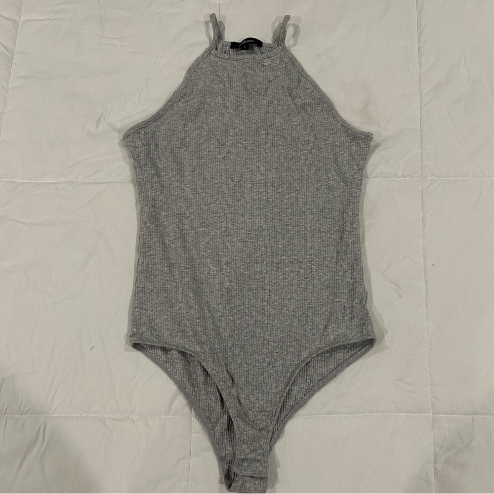 Forever 21 ribbed tank top bodysuit, grey, size medium, worn once